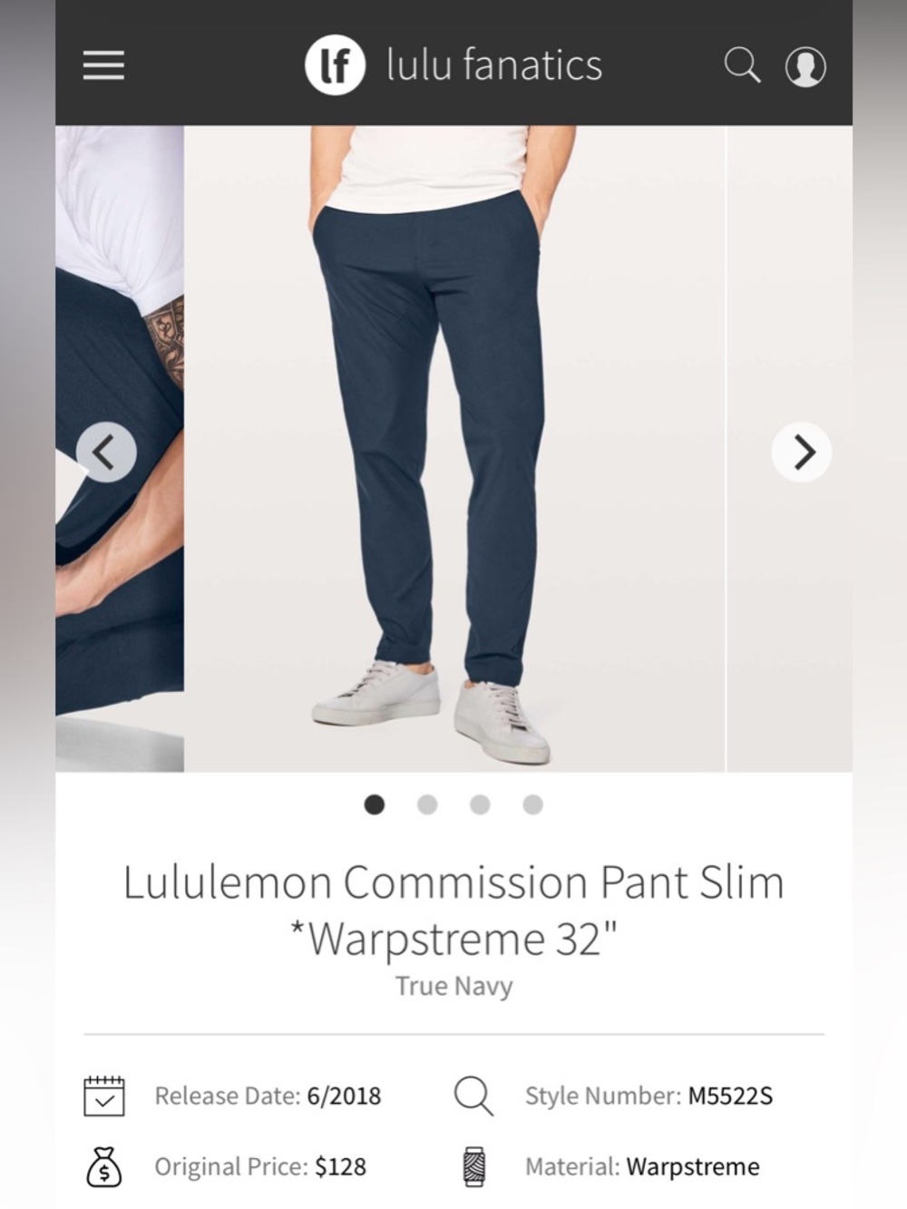 Commission Pant Slim 32”L. 38 waist